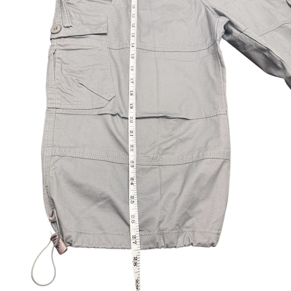NWOT Men's Cargo Shorts casual twill elastic Light Grey Size 36 - Picture 3 of 9